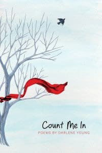 Count Me In book cover with a tree, a piece of fabric, and a black bird